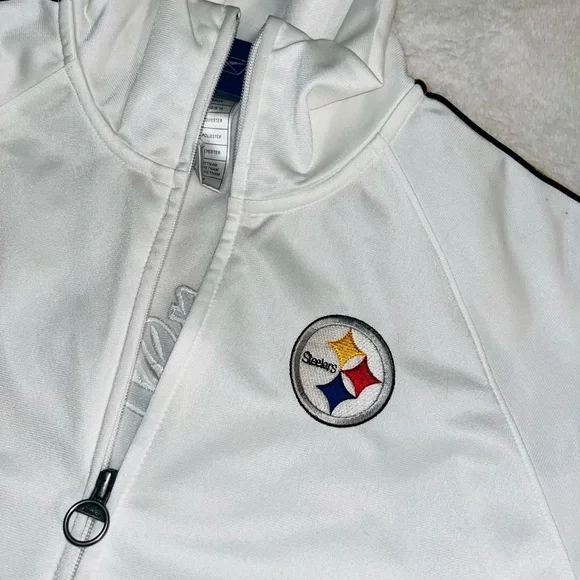 NFL Steelers Reebok Track Jacket Full Zip up sz M 💛 - Picture 7 of 9